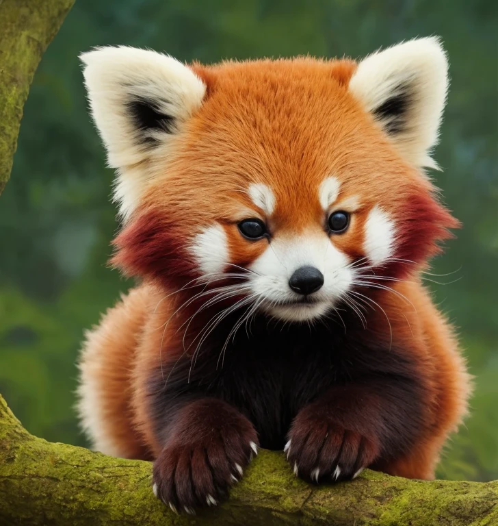 A sleeping baby red panda, Eyes almost closed,Adorable digital painting, Cute and intricate digital art, Fox, Cute and detailed artwork, Cute digital art, Cute Red Panda, Fantasy Red Panda Love, by ヤン・J, Lost to the Jazz in a tie, Cute 3D rendering, by Ryan Yee, Urop and Rostan, Cute artwork,Hollow eyes,Sleepy Eyes,
