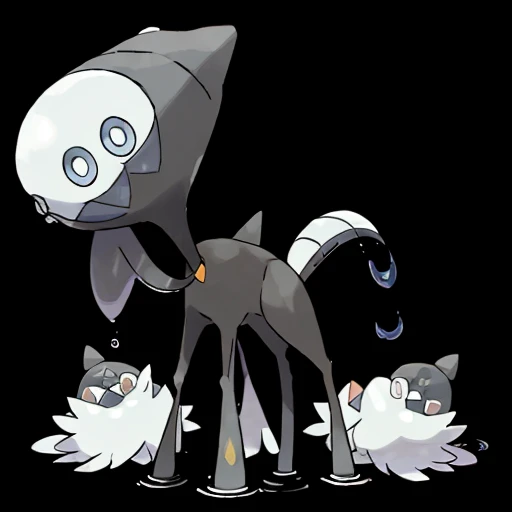pkmn, water type, big eyes, eyes wide open, tail, big ears, tall, cute, scary, small, on two legs, on four legs, fluffy, small nose,