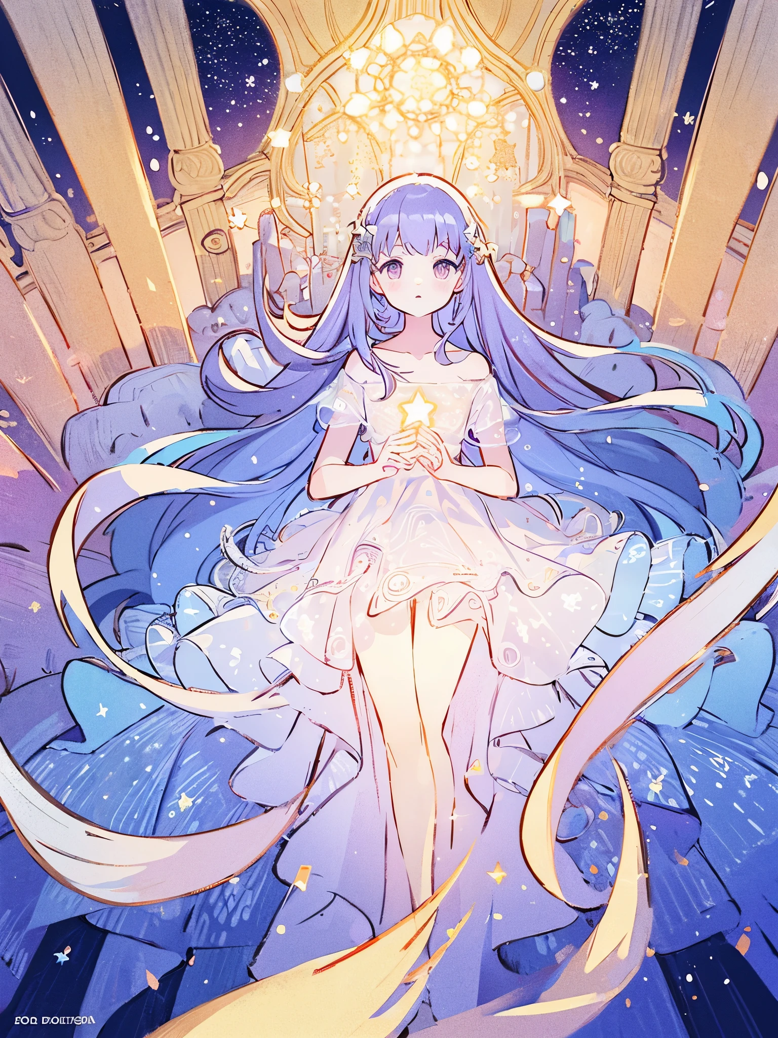 masterpiece, best quality, sharp focus, intricate details, complex background, wishing star background, a woman wearing an ethereal mystical pink translucent dress that reflects the stars, perfume promo art, mystic, complex drawing, highly detailed, Covergirl brand, promo art, artistic rendition, ethereal, starry night, midjourney style, perfection, golden ratio