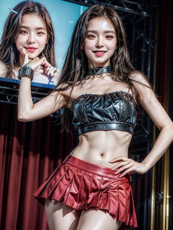 "((top-quality)), ((tmasterpiece)), (detaileds: 1.4), , The sexy and charming pirate woman smiled mischievously, Sexy Midriff, Slim waist, epaulette, , pleated mini skirt, sharp detailed,