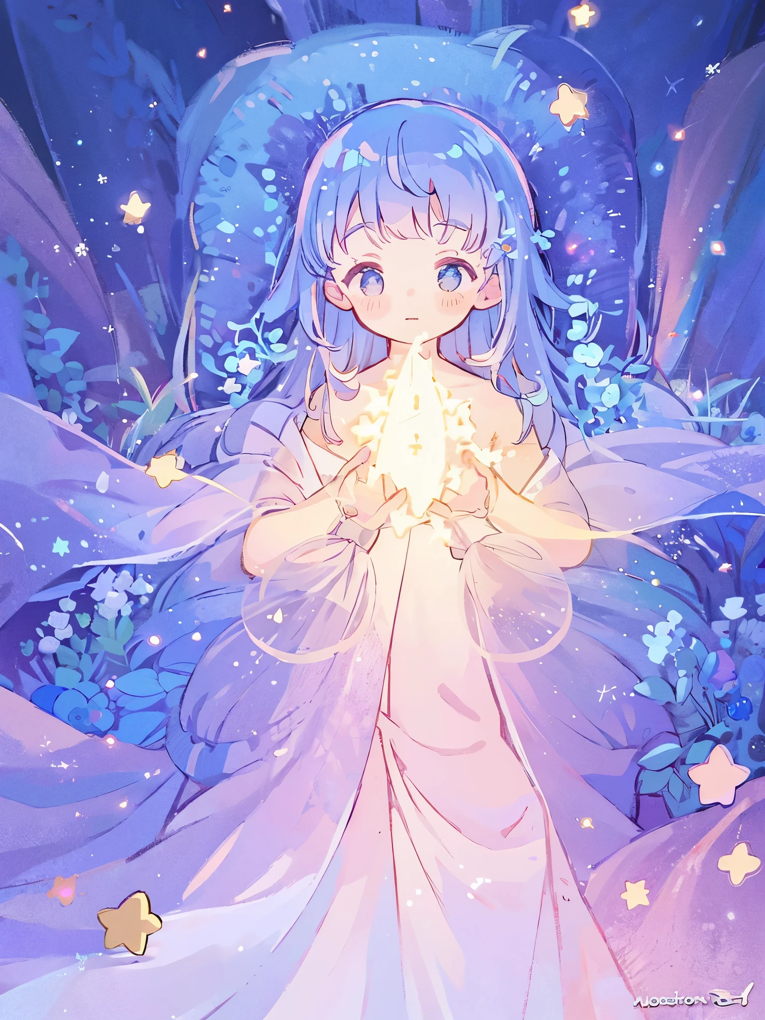 complex background, wishing star background, a woman wearing an ethereal mystical pink translucent dress that reflects the stars, perfume promo art, mystic, complex drawing, highly detailed, Covergirl brand, promo art, artistic rendition, ethereal, starry night, midjourney style