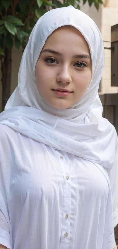 A beautiful white skin hijab teenage girl