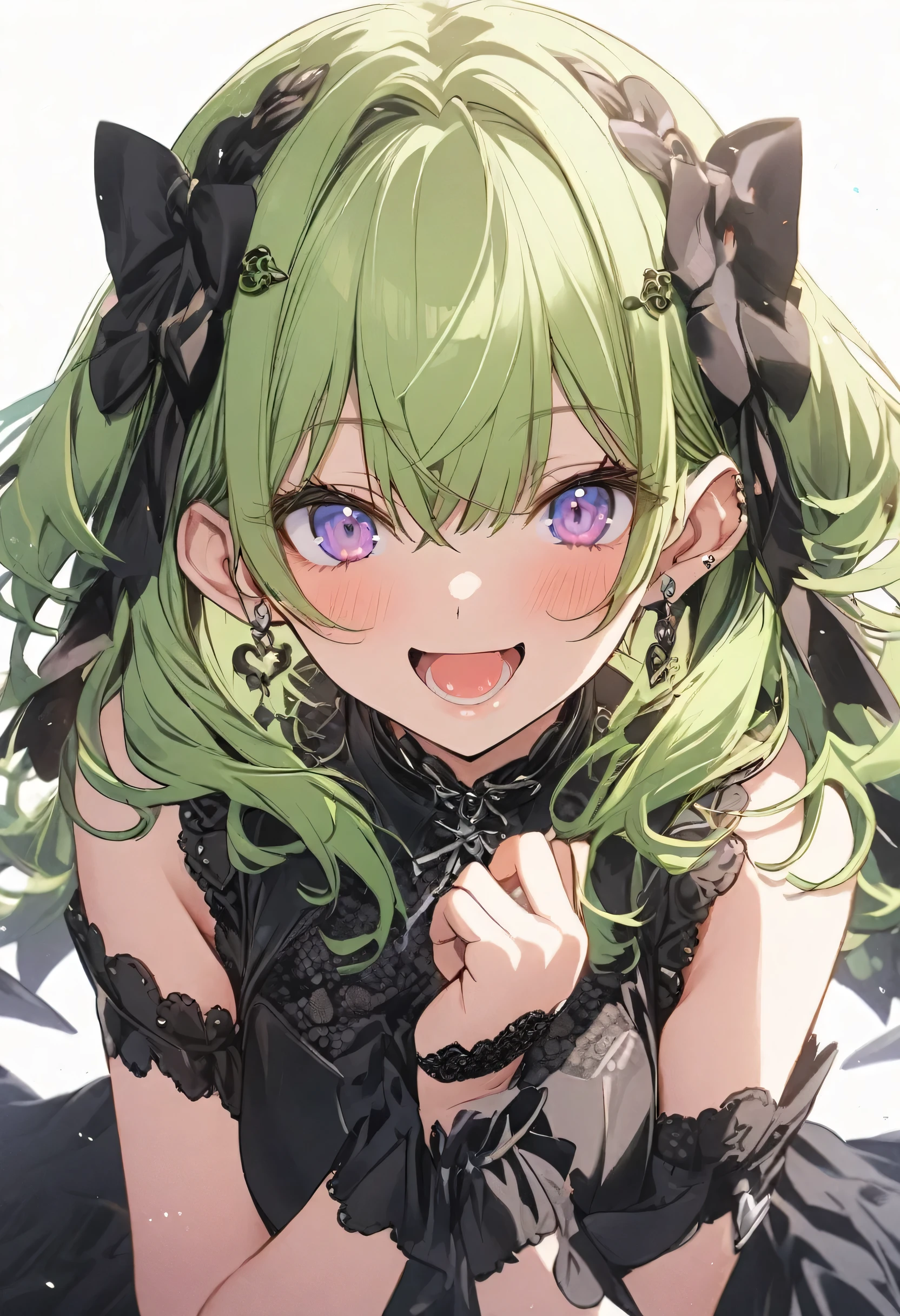 1girl, plhtalo green hair