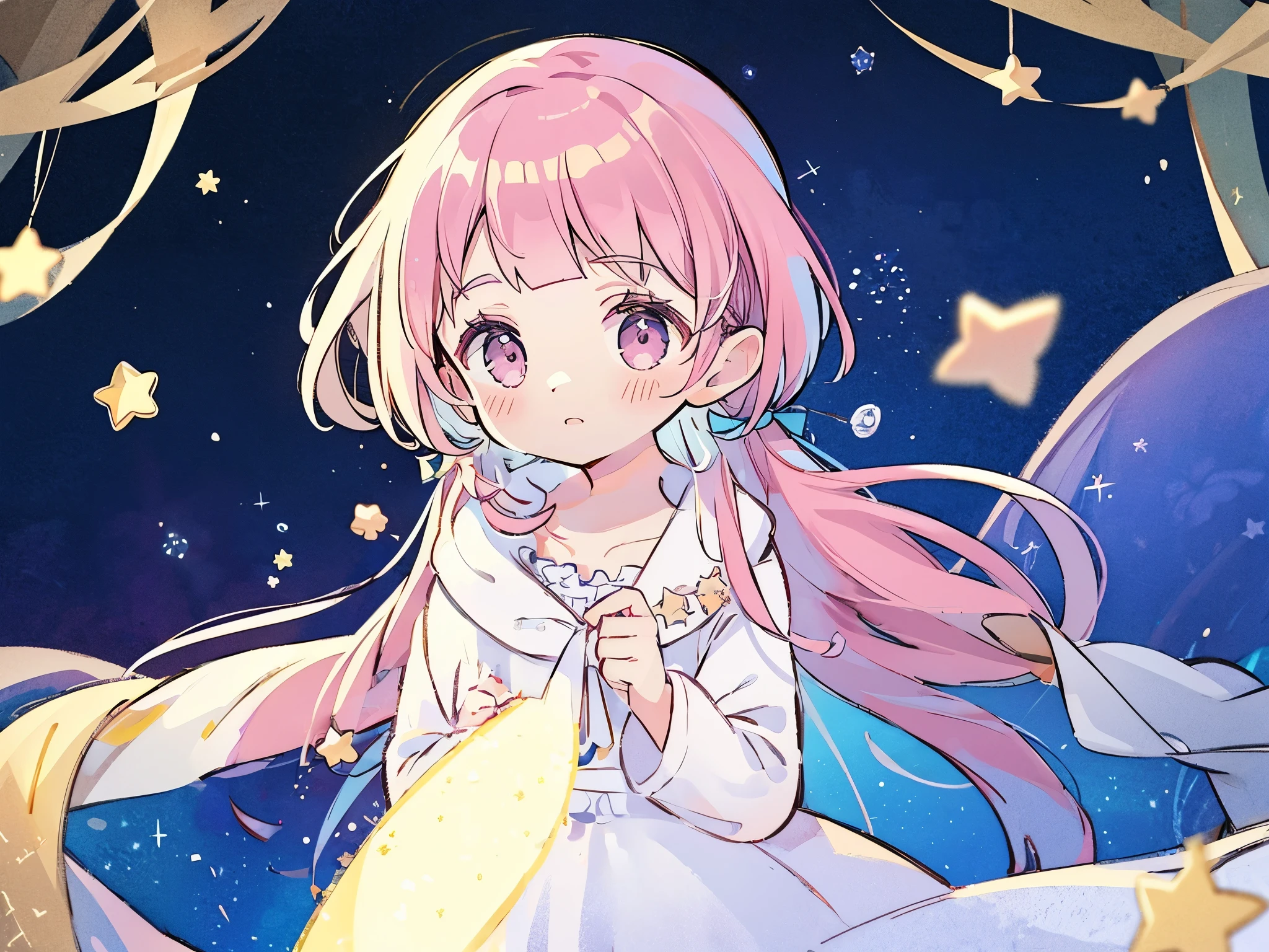wishing star background, ethereal mystical traslucent dress that reflects the stars , mystic, complex drawing, highly detailed, artistic rendition, ethereal, starry night, midjourney style