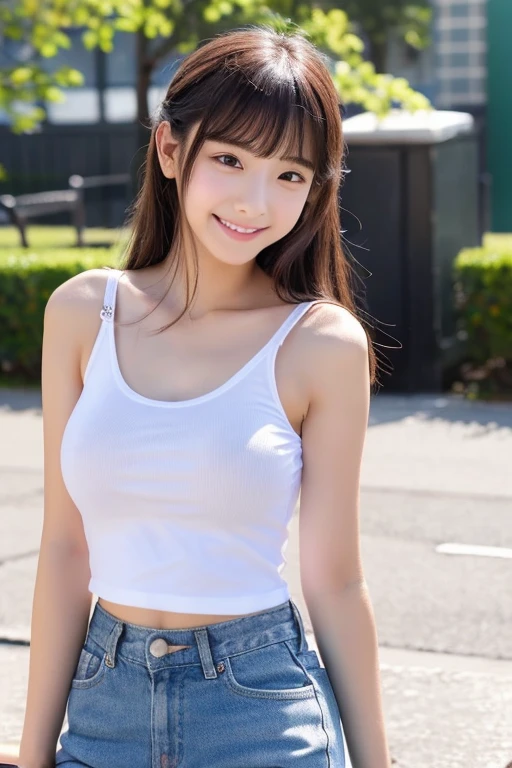 beautiful girl cute Real naked whole body smile low length Slim figure Small breasts low length clear Big Eyes Middle sc