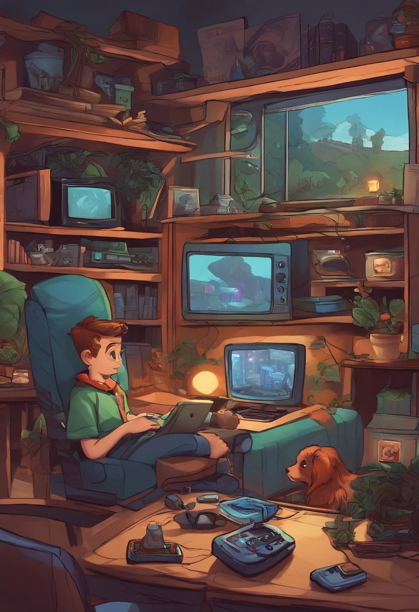 A gamer cartoon