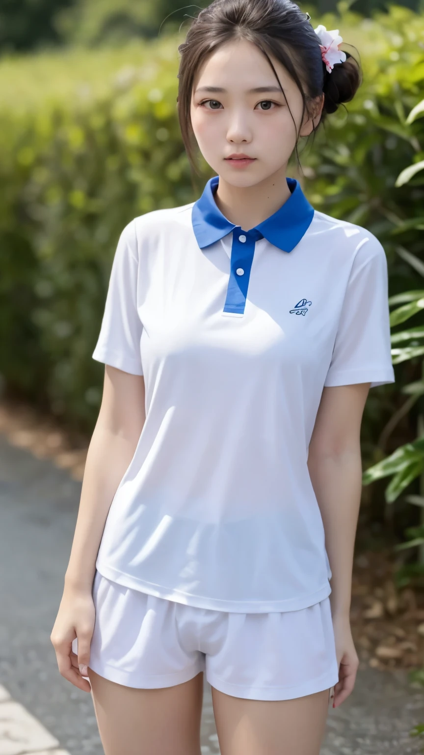 best quality, masterpiece, Ultra-high resolution, original photo, (lifelike:1.4), 1 girl, Detailed face, Cowboy shooting, exist (Blue collar white tight shirt, Tight high-cut blue sports shorts,White and transparent),exist学校厕所里,躺exist充满水的浴缸里,躺exist充满水的浴缸里,legs spread,legs spread,turbulent attitude,turbulent attitude,Large Breasts, protrude, protrude,protrude,Unbuttoned clothes,,All clothes are soaked through, All clothes are soaked through, Wet clothes cling to the body, Wet clothes cling to the body, (Yao Liu:1.2), Tie your hair into a bun,Tie your hair into a bun, Bokeh, beautiful lightexistg, model posexistg, Perfect body,Pretty face,Beautiful -yeld giPull up to show underwear,legs spread,There is a sticky liquid flowing down the inside of the leg,The front of my pants is soaked,Transparent underwear,The small seam below is recessed,Water leaks out from the cracks,Soaked underwear,Upper front of hip,Exposure