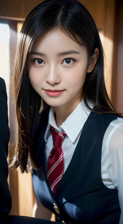 (((32k,high detal,high-detail、masterpiece,Attention to detail,full body Esbian,solo))),Raw photo & realistic atmosphere,beautiful dark blue eyes,Detailed mouth,Glossy lips,Detailed eyebrows,Eyes drawn in detail with soft white skin that shines in every detail、azure eyes,Very beautiful eyes,Detailed lips、Very beautiful face,Very well-formed face、Lifelike face,shiny beautiful lips, Realistic Young Gravure Idol, very beautiful school girl, , Young Sensual Gravure Idol, Young Gravure Idol, Beautiful and cute mature16 year old ,the whole body is wet,dripped out,with a flushed face,Incredibly beautiful, sexy and classy16-year-old girl,semi-long brown shiny hair,Hair is wet,Dripping water,dripping,(Looking at the camera:1.4),(darkness,Very dark,Use a flashlight to illuminate a subject in a pitch-black classroom with no light:1.7),(A sexy,Healthy toned body,High Detail Hi-Vision Hi-Vision Japan HDTVblackHDTVhi-VisionBlack Hi-VisionBlack Hi-Definition Hi-VisionBlack Hi-Definition Hi-Definition Uniform,medium shapely breasts,,Mature body, I'm anxious and about to cry,Moist eyes,cold smile,glareing,The glaring face is also beautiful,High-resolution arm,,high-definition fingers,:1.5),(The chest of the uniform is open,Sitting upright in black and red classy high school girl uniform wearing black pantyhose and sexy legs and lifting skirt in shame:1.7)