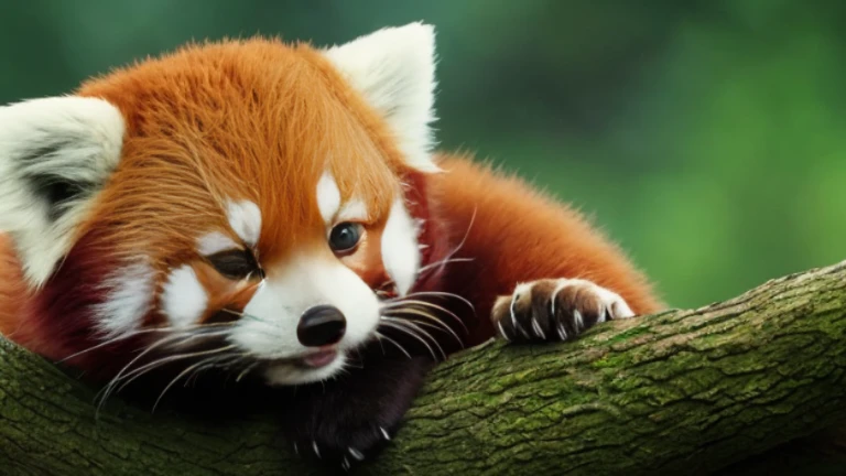 Sleeping Baby Red Panda, Eyes closed,Adorable digital painting, Cute and intricate digital art, Fox, Cute and detailed artwork, Cute digital art, Cute Red Panda, Fantasy Red Panda Love, by ヤン・J, Lost to the Jazz in a tie, Cute 3D rendering, by Ryan Yee, Urop and Rostan, Cute artwork,