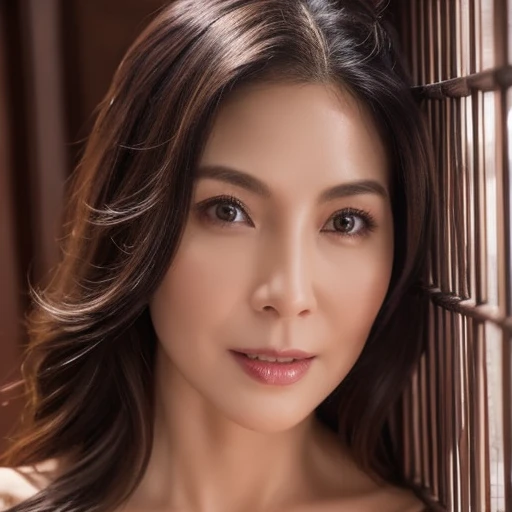((highest quality)), ((masterpiece)), (detailed), Beautiful face、woman、43 years old、Supermodel body type、Fantasy、((Imprisoned in the Devil&#39;s Den))、Completely naked、(Coiled in an evil serpent)