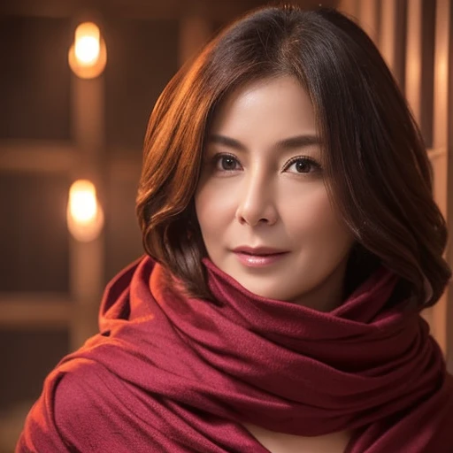 ((highest quality)), ((masterpiece)), (detailed), Beautiful face、woman、43 years old、Supermodel body type、Fantasy、((Imprisoned in the Devil's Den))、Completely naked、(Wrapped in evil cloth)