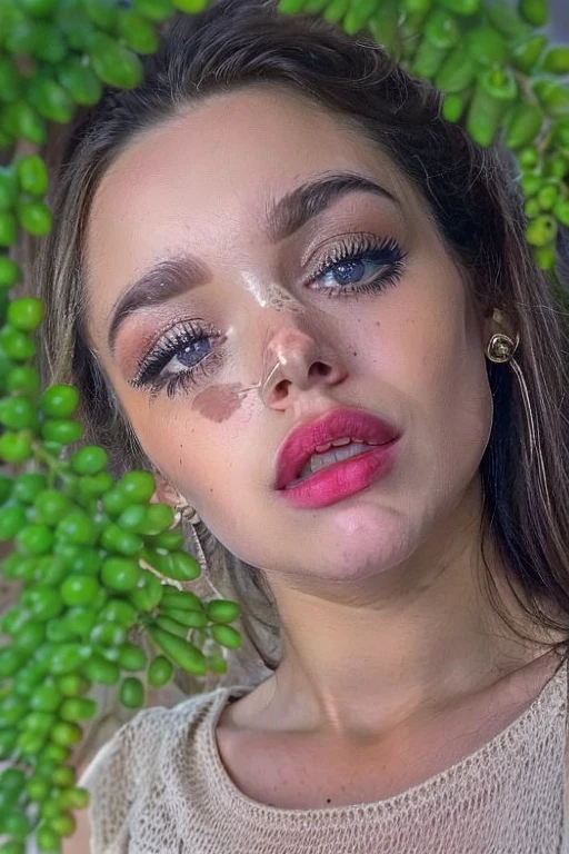 (((Surreal))) foto, Obra maestra, calidad superior, (pale skin), (super detailed face and eyes:1.3), 1 chica, adulto, Vistiendo una camiseta negra, Un collar cuelga del pecho., escote de collar, (maquillaje de ojo, black mascara) , ((grande, labios delicados)), ((pelo oscuro y rizado)), ((Chiolca)) , (pechos naturales), ((pose)), foto shooting, (luz lateral), (El juego de luces y sombras.), profundidad de campo, bokeh, (Special attention to leather details.: 1.2), textura de cuero detallada, poros de la piel. (dark atmosphere frame. Gama de colores - negro, Mandarina, rojo, melody), grano dlm), (rayos), ((glare)), ((retrato, close to the camera)) , super detailed,