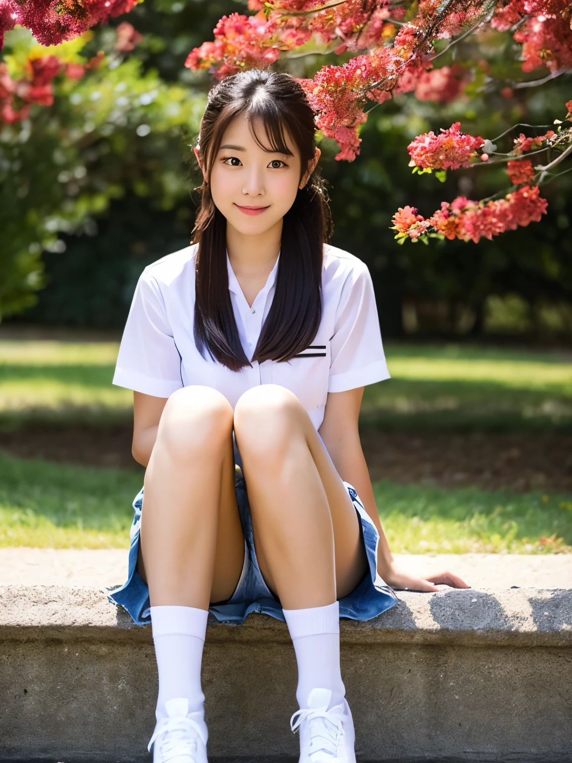 Real photo、Highest imYear quality、Realistic、Beautiful woman、Beautiful thighicro Mini Skirt、Beautiful Face、本当の私は何Yearも、federal army uniform miniskirt、ponytail、Yuriko Yoshitaka、 Japanese female、(Zuo々Nozomi:1.4)、pretty girl、White pantiesが見える、16Year、(White panties:1.3)、Ultra mini skirt、Beautiful thighs、White panties、ピンクのミニスカートがめくれてWhite pantiesが見えてる