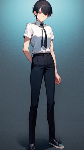 Androgynous person standing alone