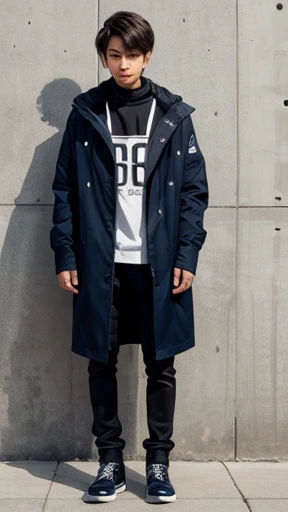 Androgynous person standing alone