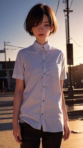 Androgynous person standing alone