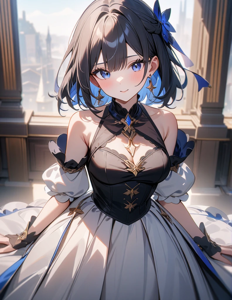 (high quality, 8K, 4k, masterpiece:1.2, high quality, best aesthetics), 1girl with princess clothes,earings,medium 