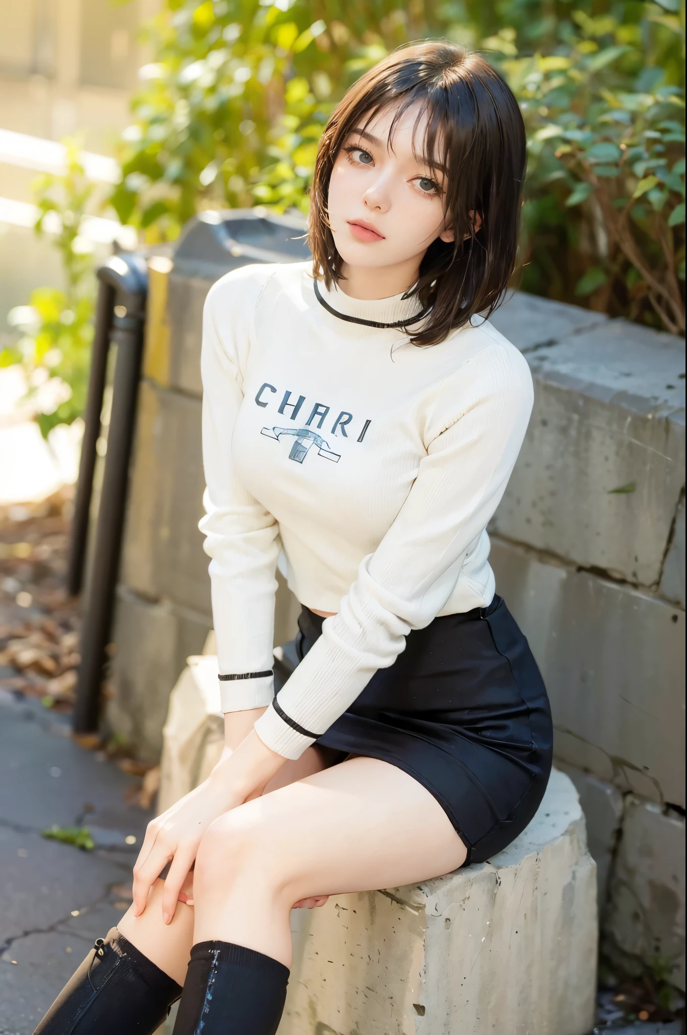 female, ((masterpiece, best quality, ultra detailed, absurdres), solo, short hair, breasts,cyberpunk