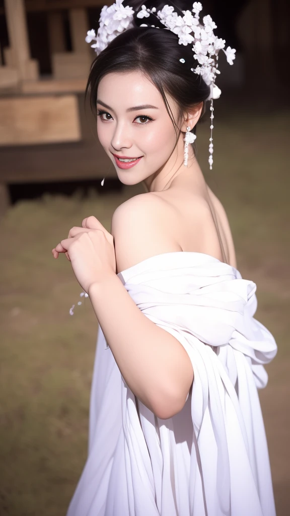 1girl, in the dark, deep shadow, pretty korean sensual mature nude dancer girl ,(very sexy slender fit-muscled body:1.3), ((looking at viewer)),(big smile:1.3), (night, (neon sign), (blurry background), damp, cleavage, midnight,pretty girl, white diamond jewelry, clear eyes, walking , front shot, (pale skin), face forward, (big eyes) , Super round breasts Under dress, medium breasts, Stylish poses, various shot angle