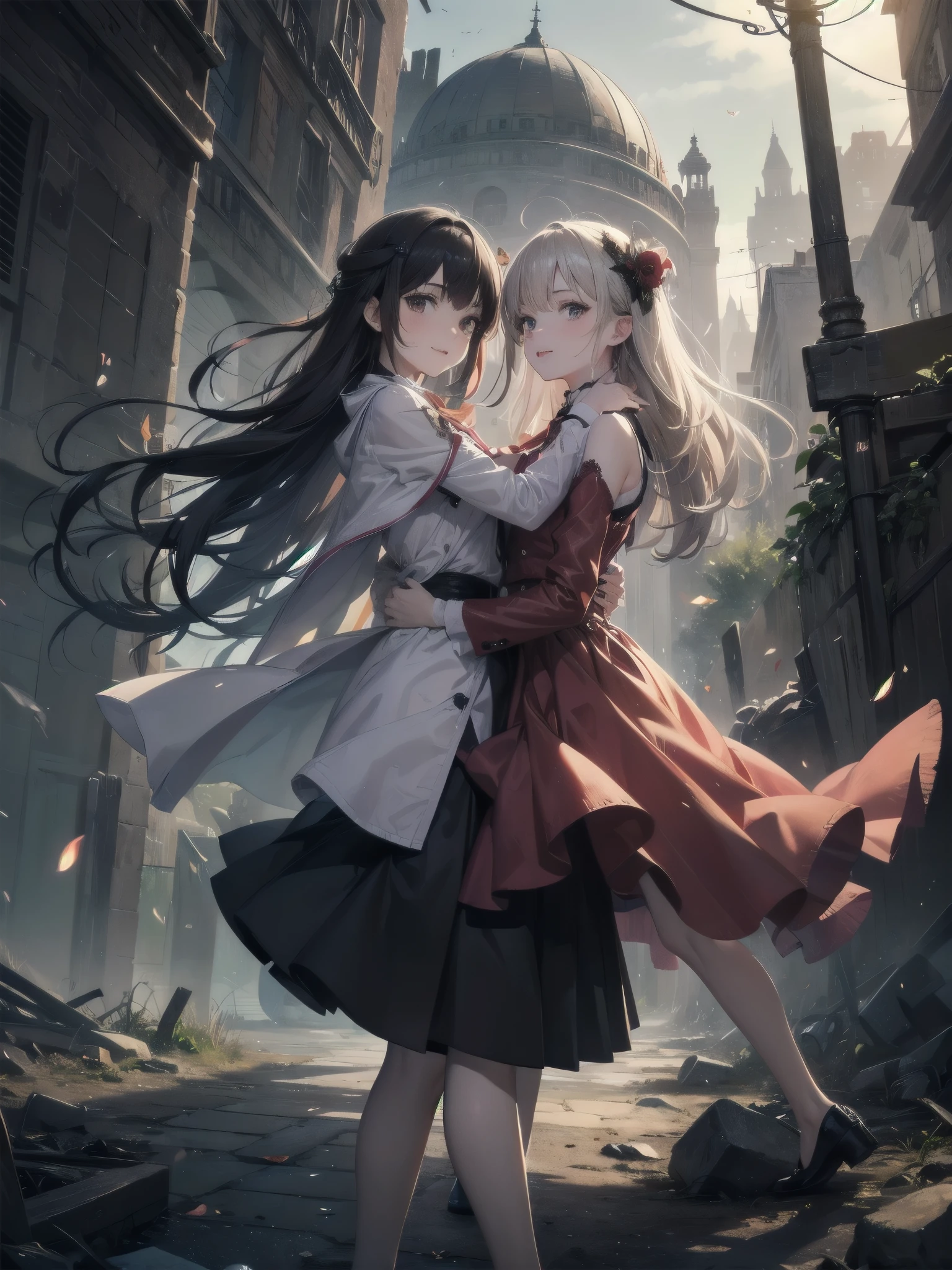 Two beautiful girls, a wonderful day, exploring an underground labyrinth, dark and spooky creatures,
Contracts, magic, solemnity, enchanting smiles, colorful, saturated,
departure, joy, anticipation.
Cape, strong winds, hurricane, super ruins,
Art, memorable masterpiece, historical moment,
Departure, seeing off, joy, anticipation, working, looking at the viewer, crowd
Watercolor: 1.3, Delicate, Detail, (Saturation: 1.2), Sharp Focus, Focus on Face,
(Masterpiece:1.2),(Best Quality:1.2),Latest, Fine details, AI generated,
