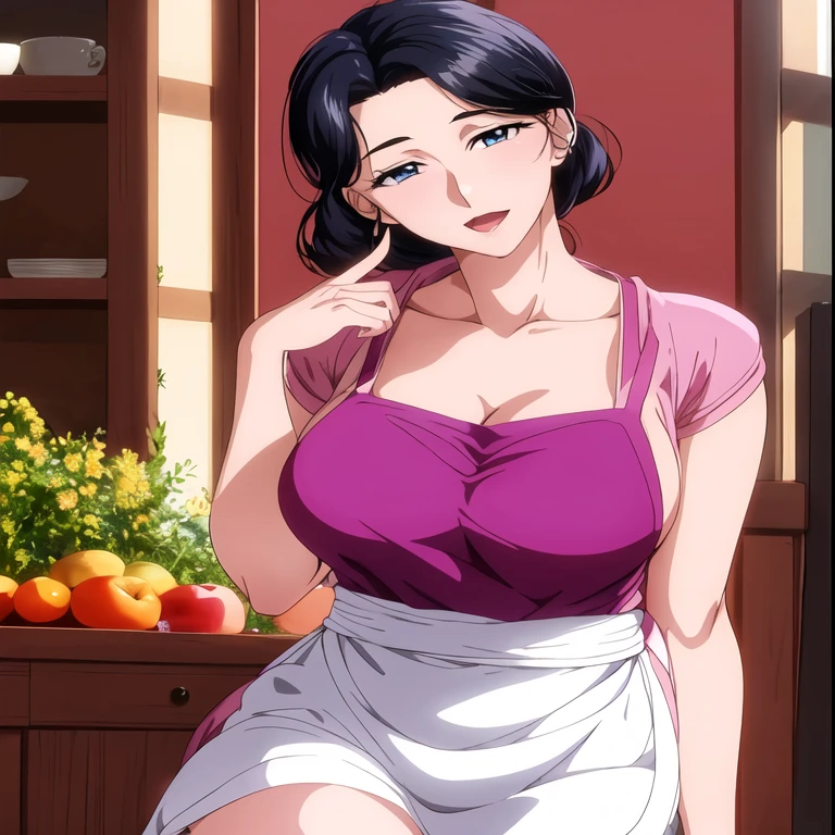 Anime girl in purple top and white skirt posing in front of the window, OPPEIN, Beautiful charming anime woman, Katsuragi Misato, Attractive anime girl, Nicole Robin, Maya Fei in Ace Attorney, Beautiful anime woman, Big breasts, Beichuan Ma Lin fan art, Charming anime girl, Beautiful seductive anime teen, big breasts, Large Breasts!!