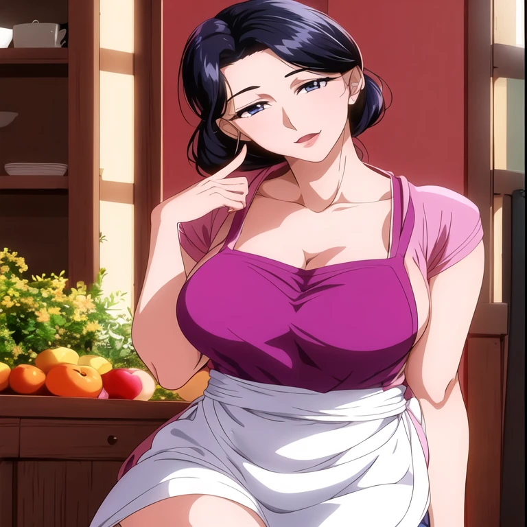 Anime girl in purple top and white skirt posing in front of the window, OPPEIN, Beautiful charming anime woman, Katsuragi Misato, Attractive anime girl, Nicole Robin, Maya Fei in Ace Attorney, Beautiful anime woman, Big breasts, Beichuan Ma Lin fan art, Charming anime girl, Beautiful seductive anime teen, big breasts, Large Breasts!!