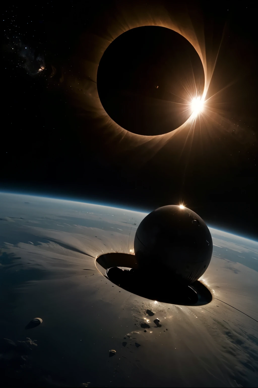 April 8th Solar Eclipse , I need to see the eclipse from the space. The earth must be clear and brigher