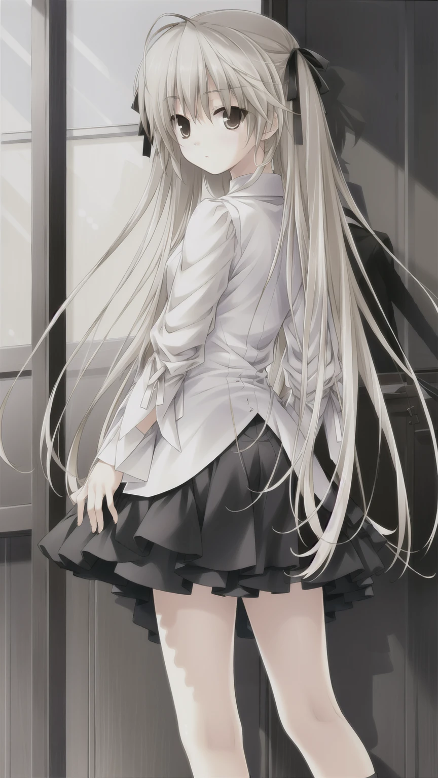 ((masterpiece:1.4, best quality)) ,Kasugano Sora,Elegant and beautiful girl,Brown eyes,Long straight hair,singer,concert,Black coat,Black shorts,Black socks,sports shoes