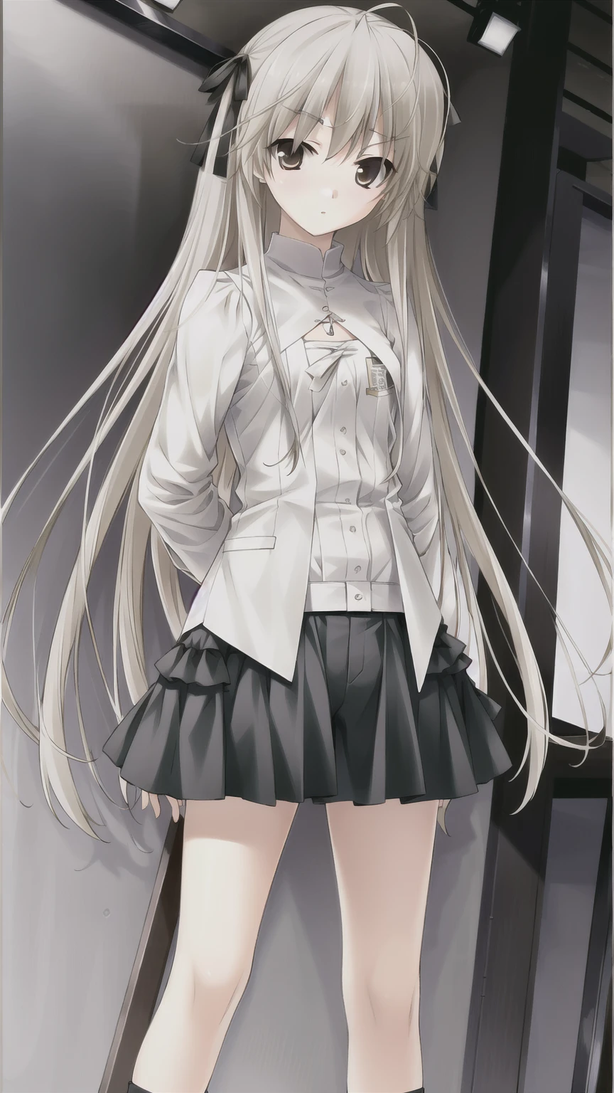 ((masterpiece:1.4, best quality)) ,Kasugano Sora,Handsome cool girl,Brown eyes,Long straight hair,singer,concert,stage,Black coat,Black shorts,Black socks,sports shoes