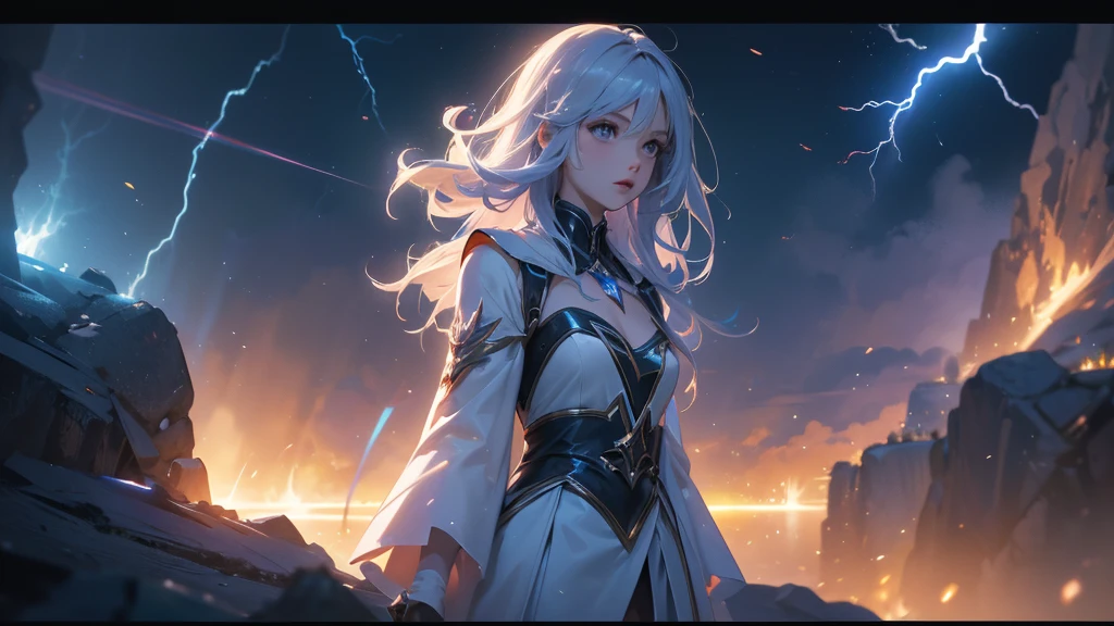 a perfect world,cartoon,Second dimension beauty, Lightning Spell,High Detail, Movie Lighting, Ray Tracing, Viewing angle, Ultra HD, masterpiece, 4K, best quality,exposed,Exposure,Sexy