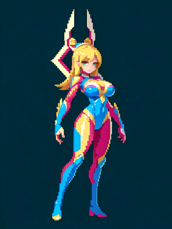 （tmasterpiece，top Quority，best qualtiy），pixelart，1girll，full bodyesbian，busty figure，your hips，Eyes are loving, full body, high pixel