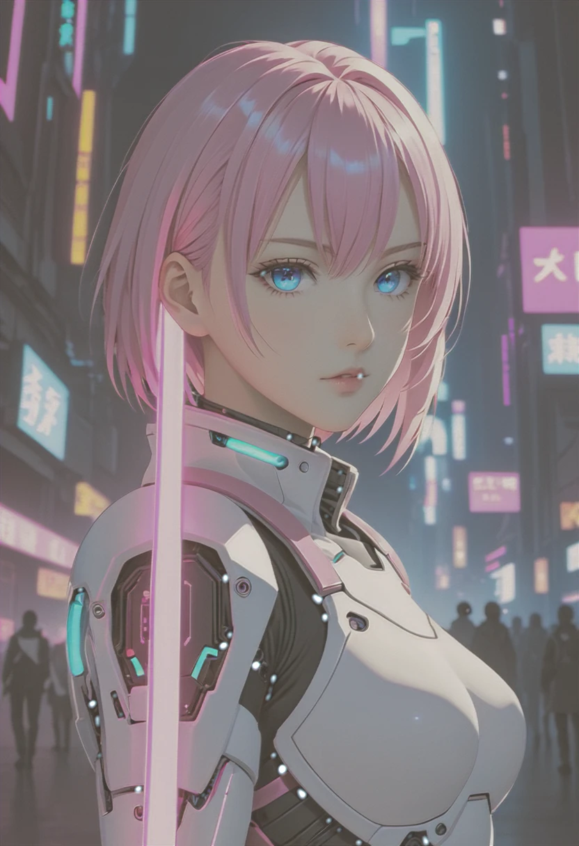 Has blue eyes and pink hair、anime girl holding a sword, digital Cyberpunk anime art, Anime Cyberpunk art, Cyberpunk Anime Girl mech, Anime Style 4k, Portrait Anime Astronaut Girl, Digital Cyberpunk - Anime Art, Cyberpunk Anime Girl, Best Anime 4K Konachan Wallpaper, female Cyberpunk Anime Girl, Cute Cyborg Girl, Cyberpunk anime art, Modern cyberpunk anime, Anime Cyberpunk