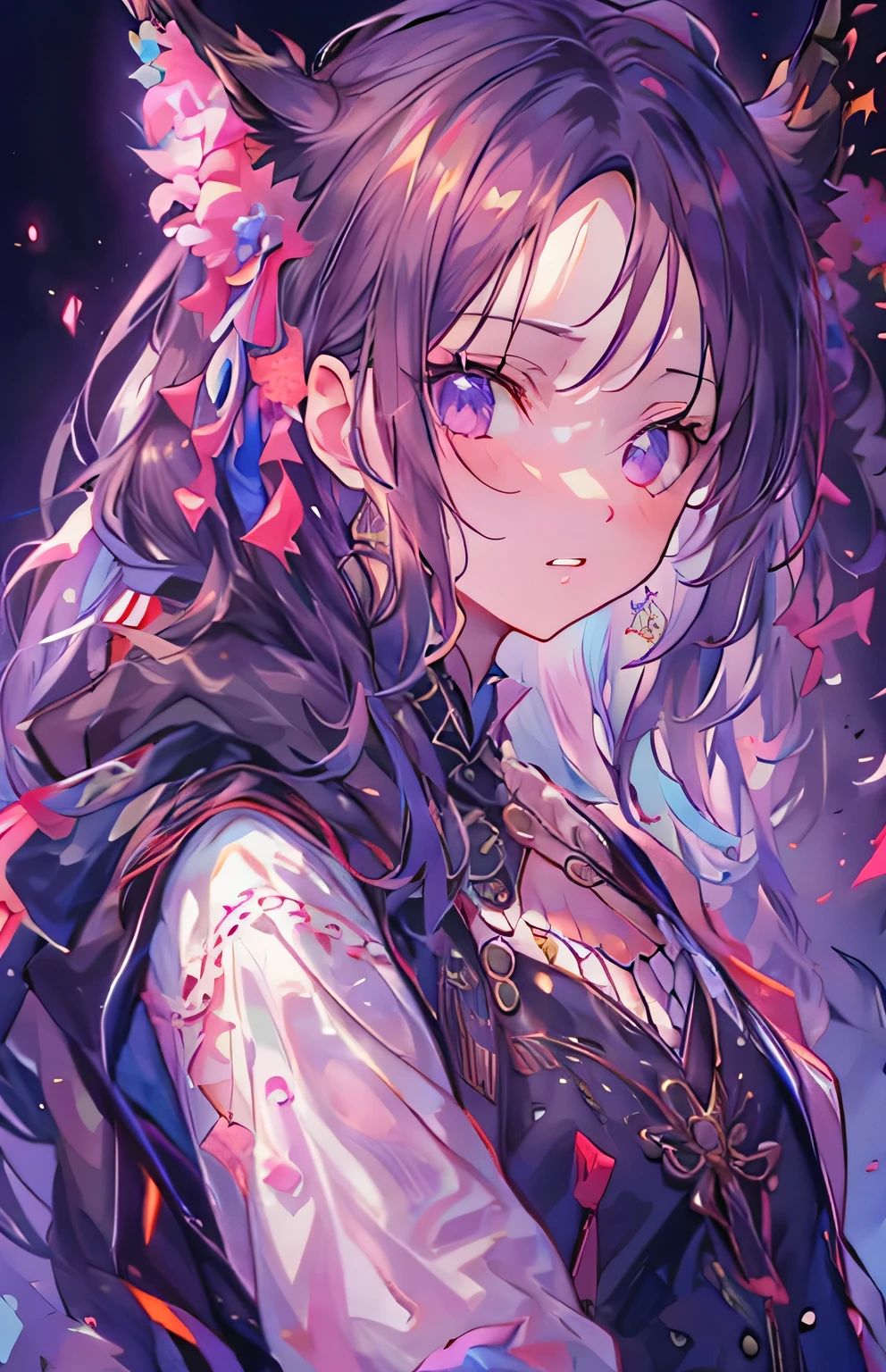 ((highest quality)), ((masterpiece)), (Get used to it), Perfect Face , beautiful girl , Black cat ,