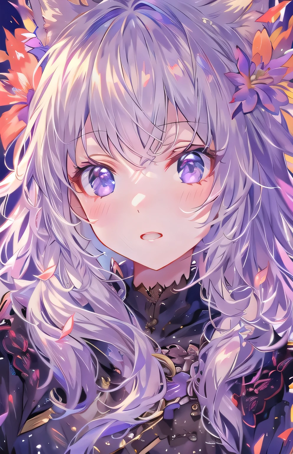 ((highest quality)), ((masterpiece)), (Get used to it), Perfect Face , beautiful girl , Black cat ,