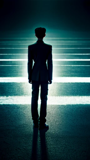 Androgynous person standing alone