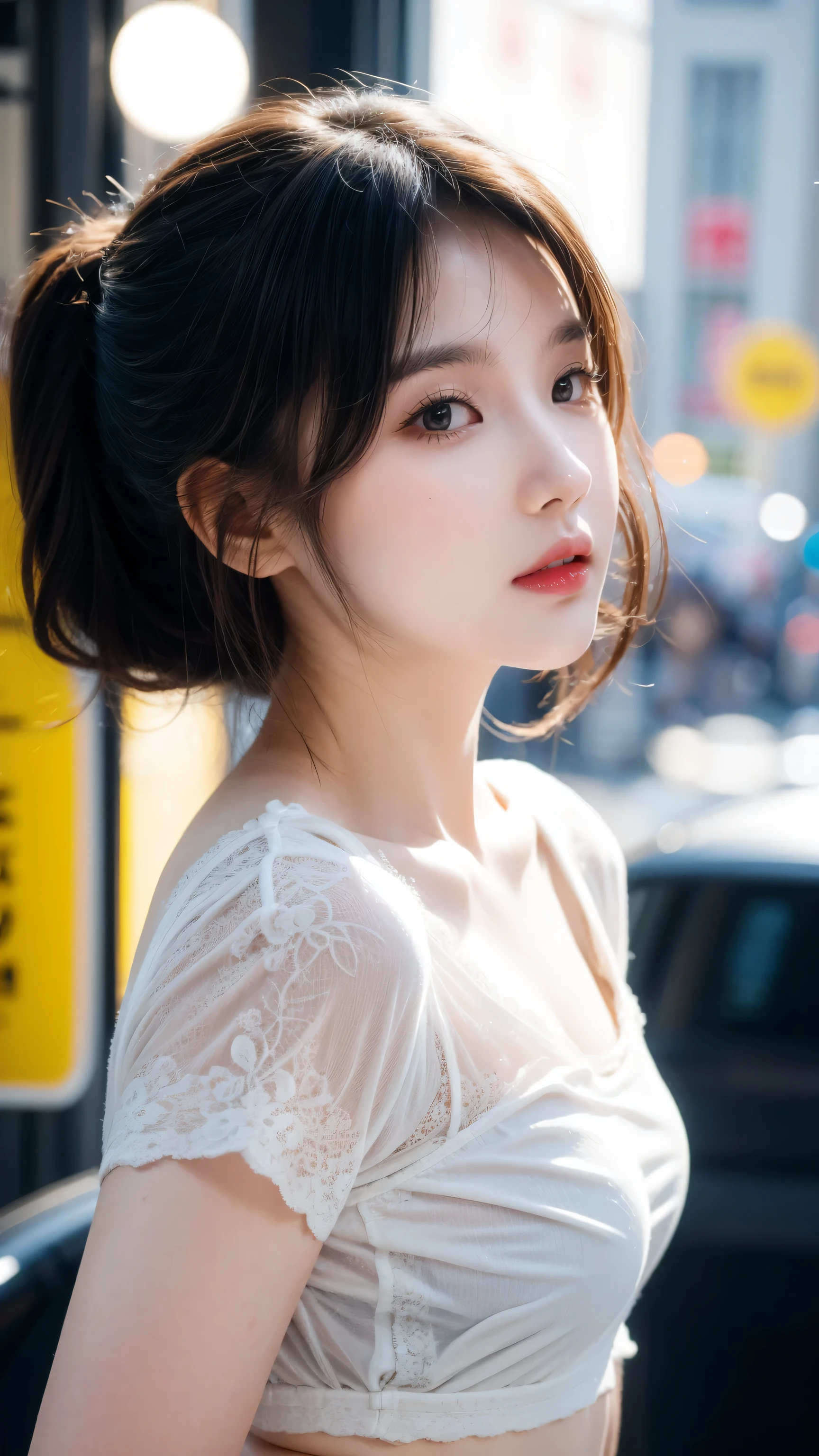 a girl with a zoo, Many balloons, Happy, Happy, perfect quality, Be focused (messy home: 0.8), (masterpiece: 1.2) (Practical: 1.2) (Bokeh) (best quality) (Delicate skin: 1.3) (Intricate details) (8k) (Detail eyes) (Sharp focus), (Happy)