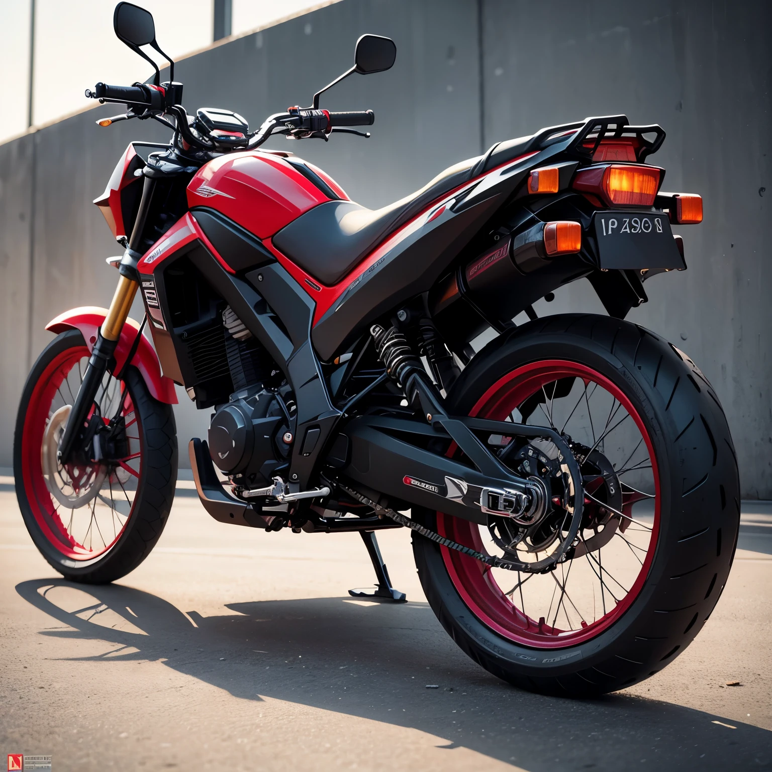 Pulsar 220 f modified in black and red ideas
