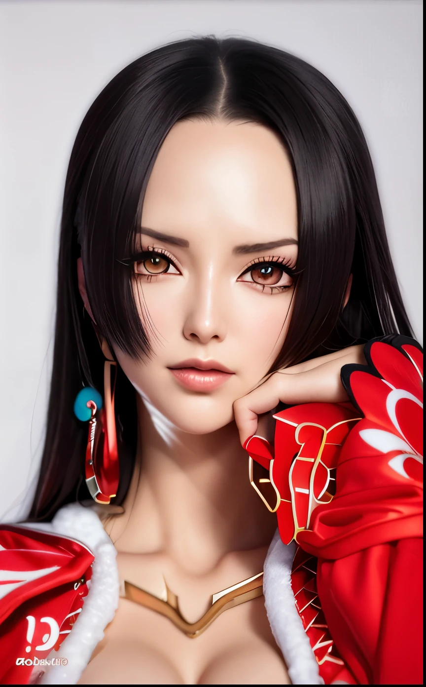 a close up of a woman with a red jacket and earrings, nico robin, artgerm. anime illustration, made with anime painter studio, masayoshi suto and artgerm, artgerm. high detail, artgerm colorful!!!, beautiful character painting, range murata and artgerm, stunning anime face portrait, from one piece, beautiful anime woman
