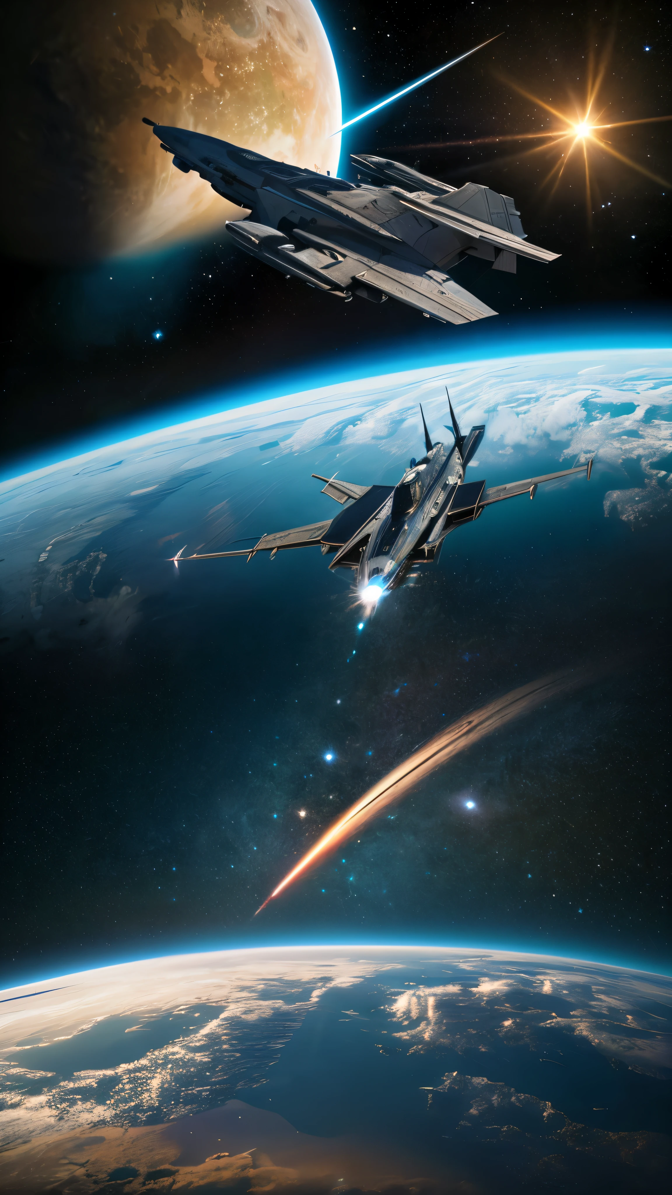 In this highly detailed CG Unity 8K wallpaper、You'll be transported to the intricately crafted world of Star Wars。The Star Destroyer aircraft、A streamlined design with complex textures、Accentuated with meticulous detail、Inspires sophisticated awe。Step into the iconic Star Wars universe、I can't help but feel a sense of wonder and enchantment.。This breathtaking masterpiece、The highest quality high definition 4K presentation will take you on a journey into a surreal reality where starfighters soar.。A truly unforgettable experience。