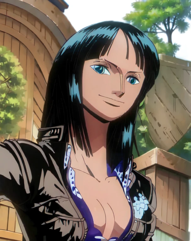 (((masterpiece))), ShizukaMikazuki, 1girl, solo, looking at viewer, short hair, brown hair, long sleeves, cleavage, medium breasts, closed mouth, collarbone, jacket, open clothes, open jacket, blue jacket, ground vehicle, sports bra, bicycle,
