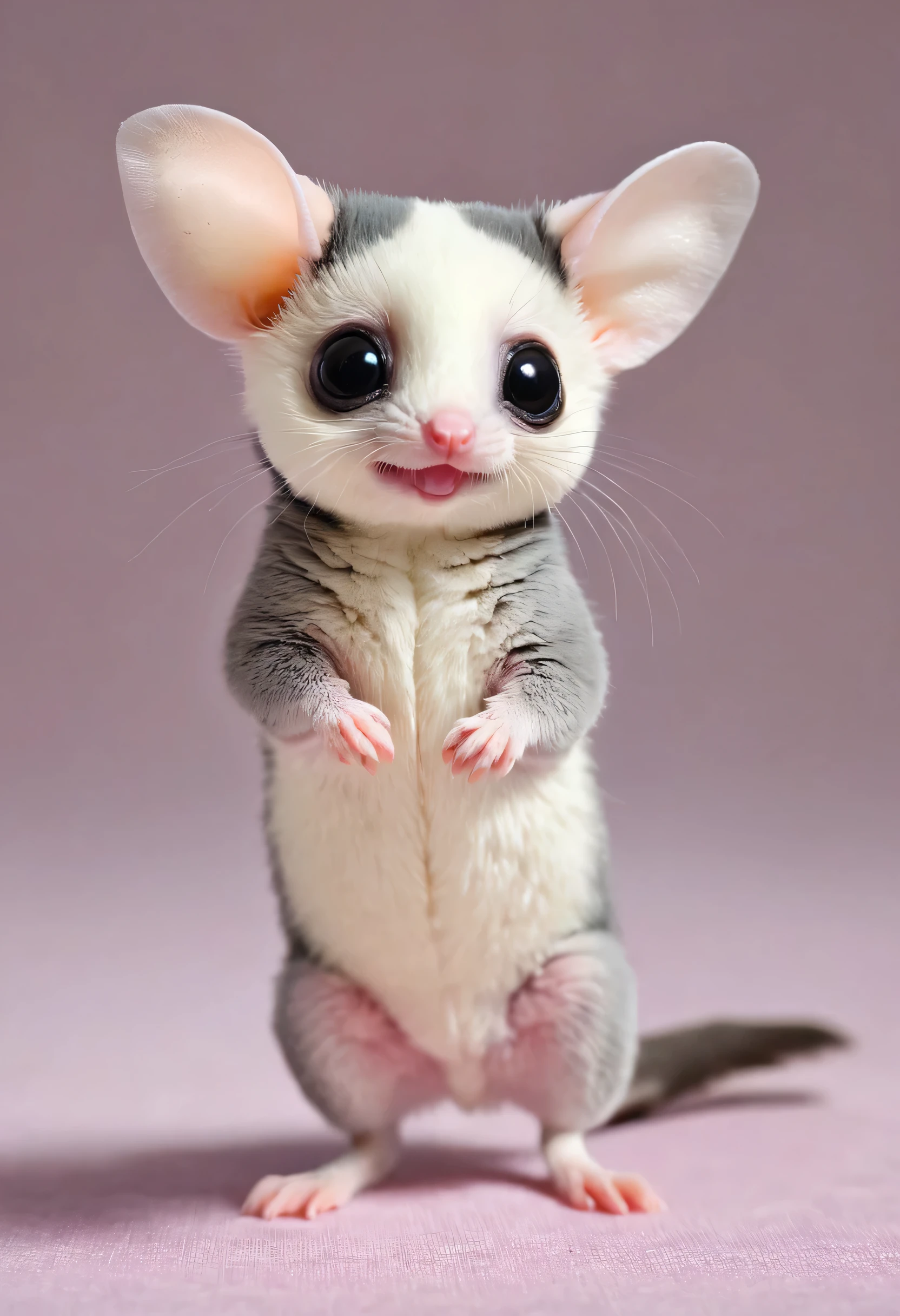 There are small animals standing on their hind legs, a pastel by Tadashi Nakayama, Reddit, folk art, With a big head and big eyes, the cutest creature in the world, Cute Big Eyes, the cutest creature in the world, sugar glider, Big eyes, A cute animal, Just a cute thing, Very Big Eyes