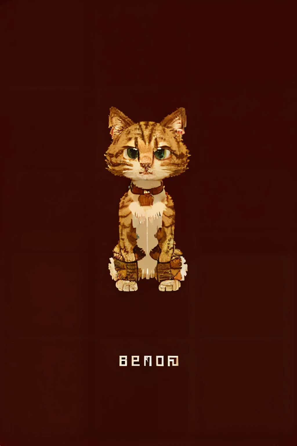 a pixel art plump dark brown tabby cat
