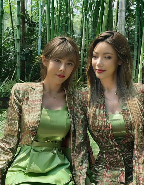 live-action　Two Women　Rubber Suit　Chinese dress　bamboo forest　In practice　