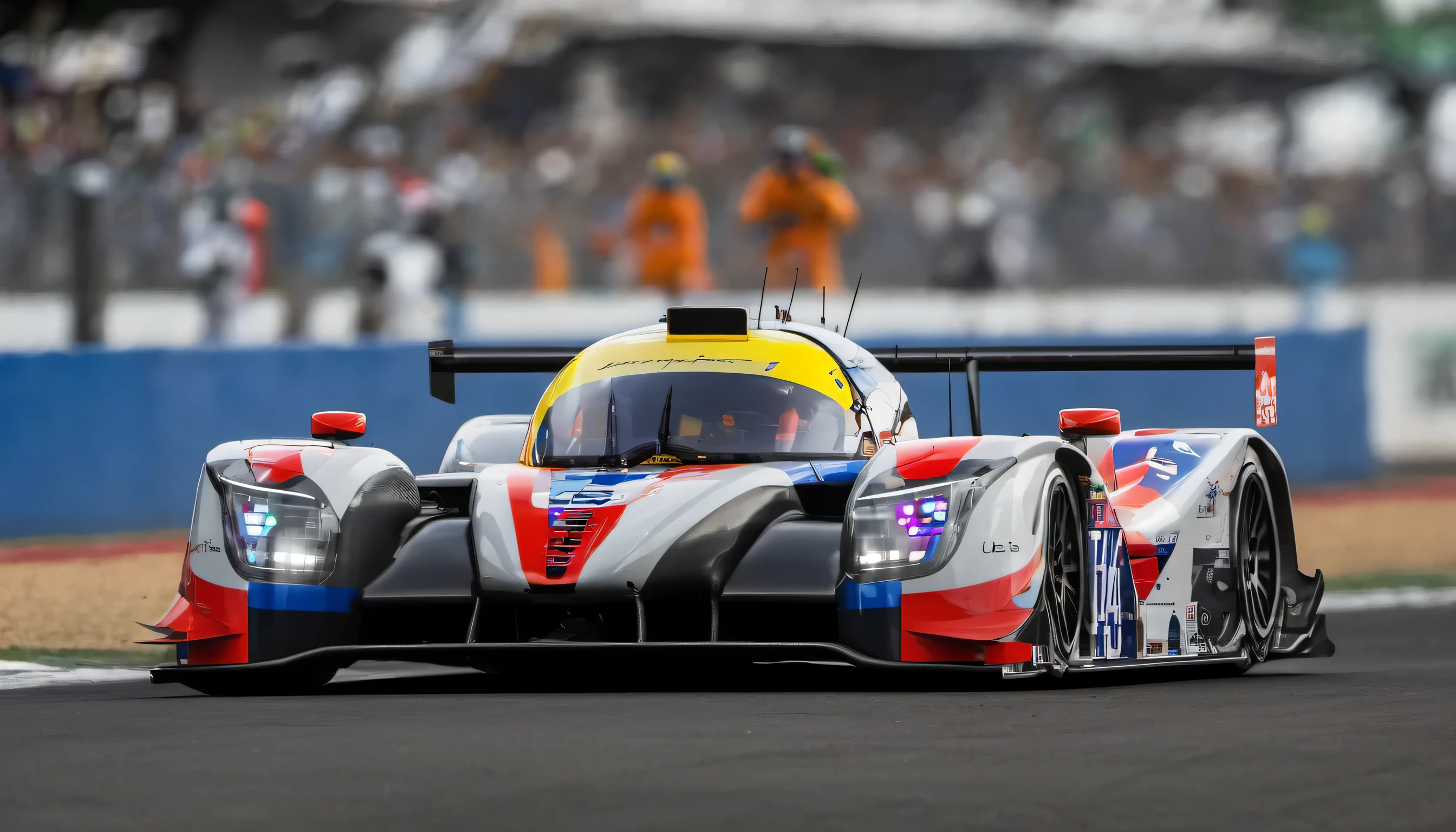 (masterpiece, best quality:1.2), lmp3, le mans, grand stands, very far shot, 8k, UHD, award winning, super quality, highly detailed, ray tracing, retina, cinema lighting