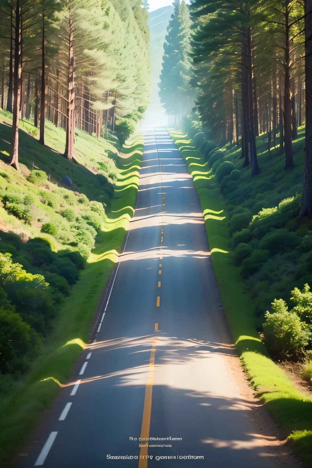 cover of sustainable report with car innovation, infinity shape road to sustainability, net zero, ciecular economy and forest background