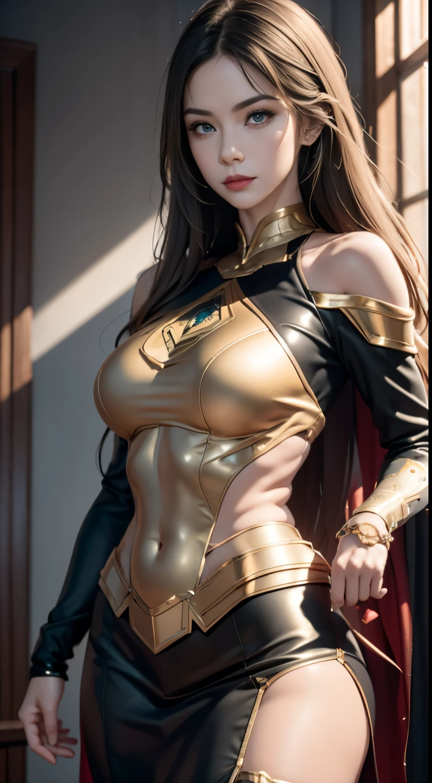 ((best quality)), ((masterpiece)), (detailed:1.4), 3D, Image of a beautiful Chinese fairy,Gold armor dress，Long black hair flutters in the wind，Full body portrait，Handheld weapons，HDR (High Dynamic Range),Ray Tracing,NVIDIA RTX,Super Resolution,Unreal 5,Subsurface scattering,PBR Textures,Post-Processing,Anisotropic filtering,Depth of Field,Maximum clarity and sharpness,Multi-layered textures,Albedo and Specular Maps,Surface Shading,Accurately simulate the interaction of light with materials,Perfect proportion,Octane Rendering,Two-color lighting,Large aperture,Low ISO,White Balance,Rule of Thirds,8K Native,