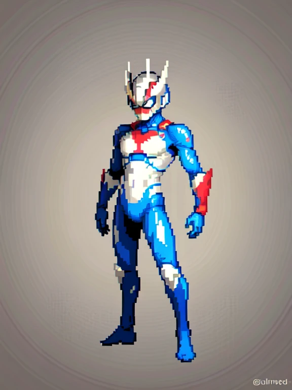 (masterpiece, top quality, best quality), pixel,pixel art,1boy,ultraman,full body, 
 