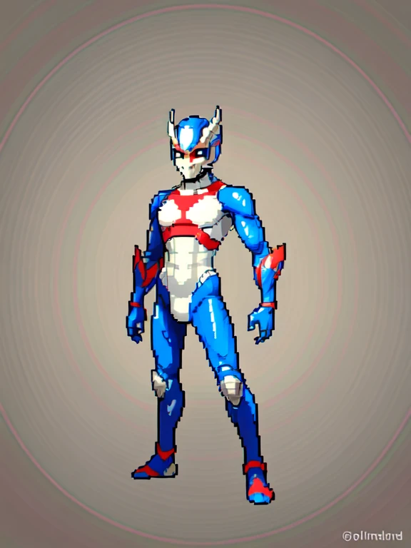 (masterpiece, top quality, best quality), pixel,pixel art,1boy,ultraman,full body,