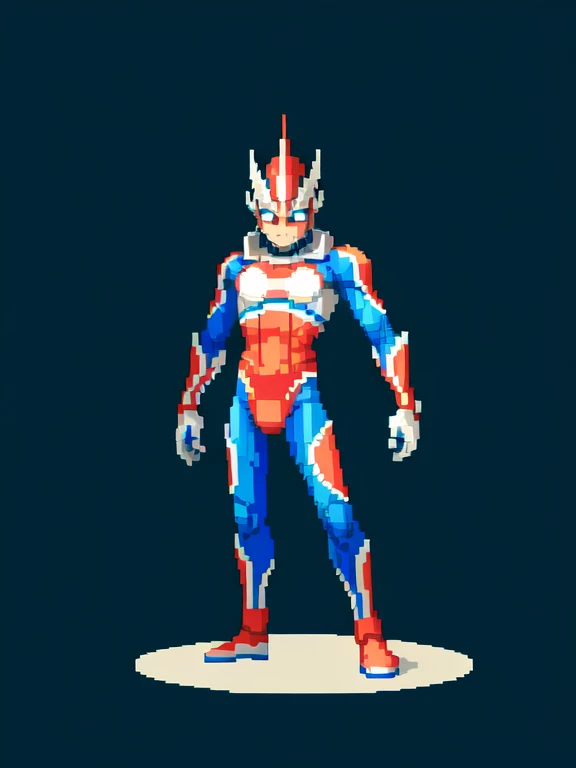 (masterpiece, top quality, best quality), pixel,pixel art,1boy,ultraman,random pose,full body, 
 