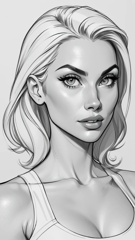 estilo de desenho animado:1.2), Michelle Pfeiffer s Mulher brasileira desenho ART Artline mulher fundo branco Imagem cartoon de uma mulher , roupas sensuais , garota super valente destemida , Ilustra??o estilo desenho animado, estilo de arte dos desenhos animados, estilo de arte dos desenhos animados, digital illustration style, design de personagens altamente detalhado, arte digital detalhada fofa, Fan art horror character design portrait, beautiful black and white digital illustration, retrato de alta qualidade, arte em quadrinhos, retrato do design do personagem, white background Busty without clothes and medium breasts female character cartoon style Michelle Pfeiffer in black and white